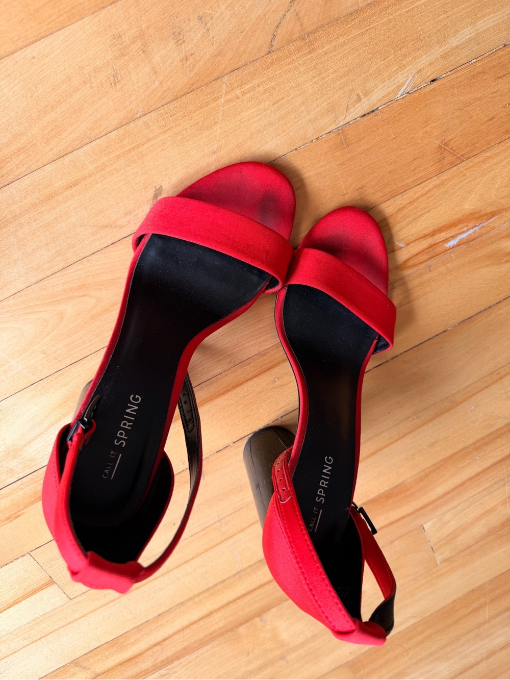 Call It Spring Red Block Heel Sandals - Picture 2 of 2